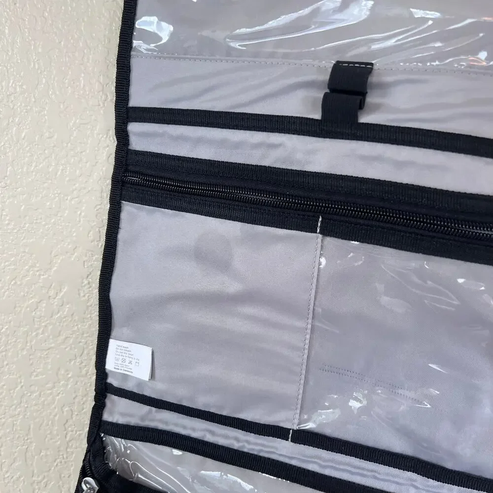 Baggallini Black‎ Nylon Hanging Tri Fold Toiletry Organizer Travel Bag Hook